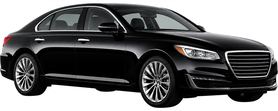 Black chauffeured sedan
